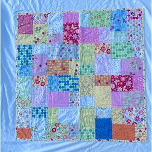 Gorgeous handmade cotton baby quilt. No flaws. 34x34 inches.